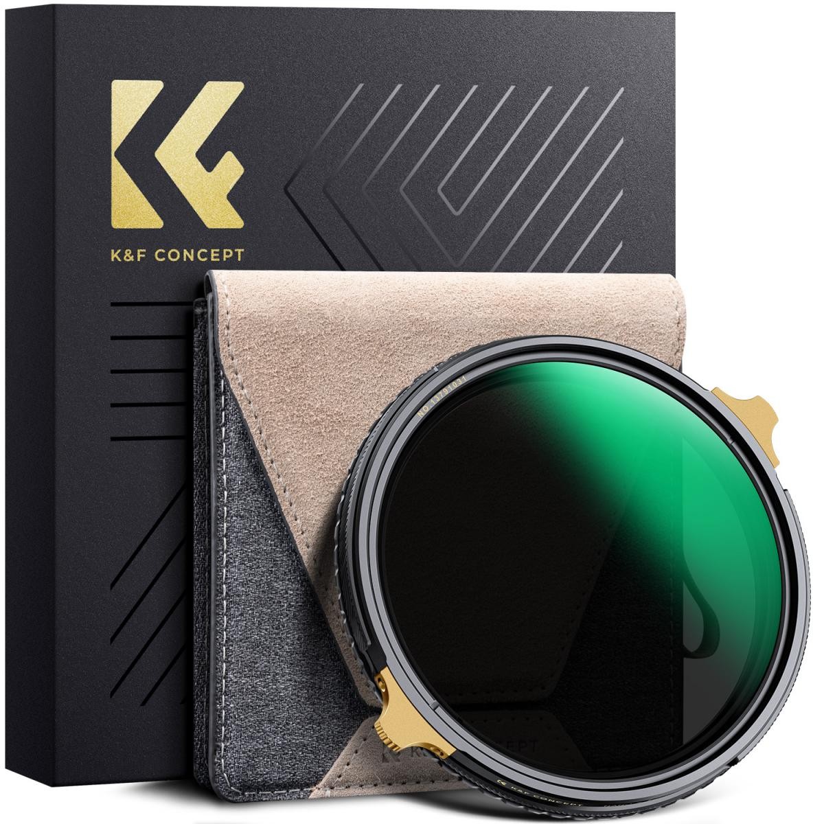 K&F 62MM, NANO-X Pro Brass Frame,CPL+Variable/Fader ND2-32
