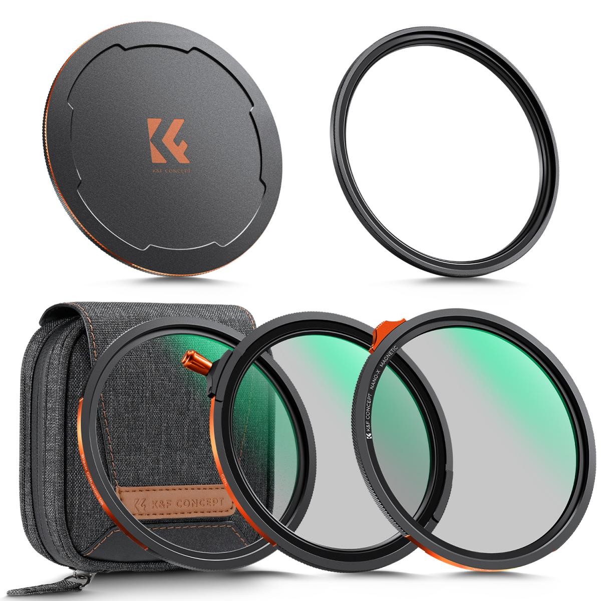 sku2500-1-1200x1200-2.jpg K&F CONCEPT 82MM Nano-X Series Magnetic Filter Kit (CPL+ND3-32+Black Mist 1/4) – Image 1