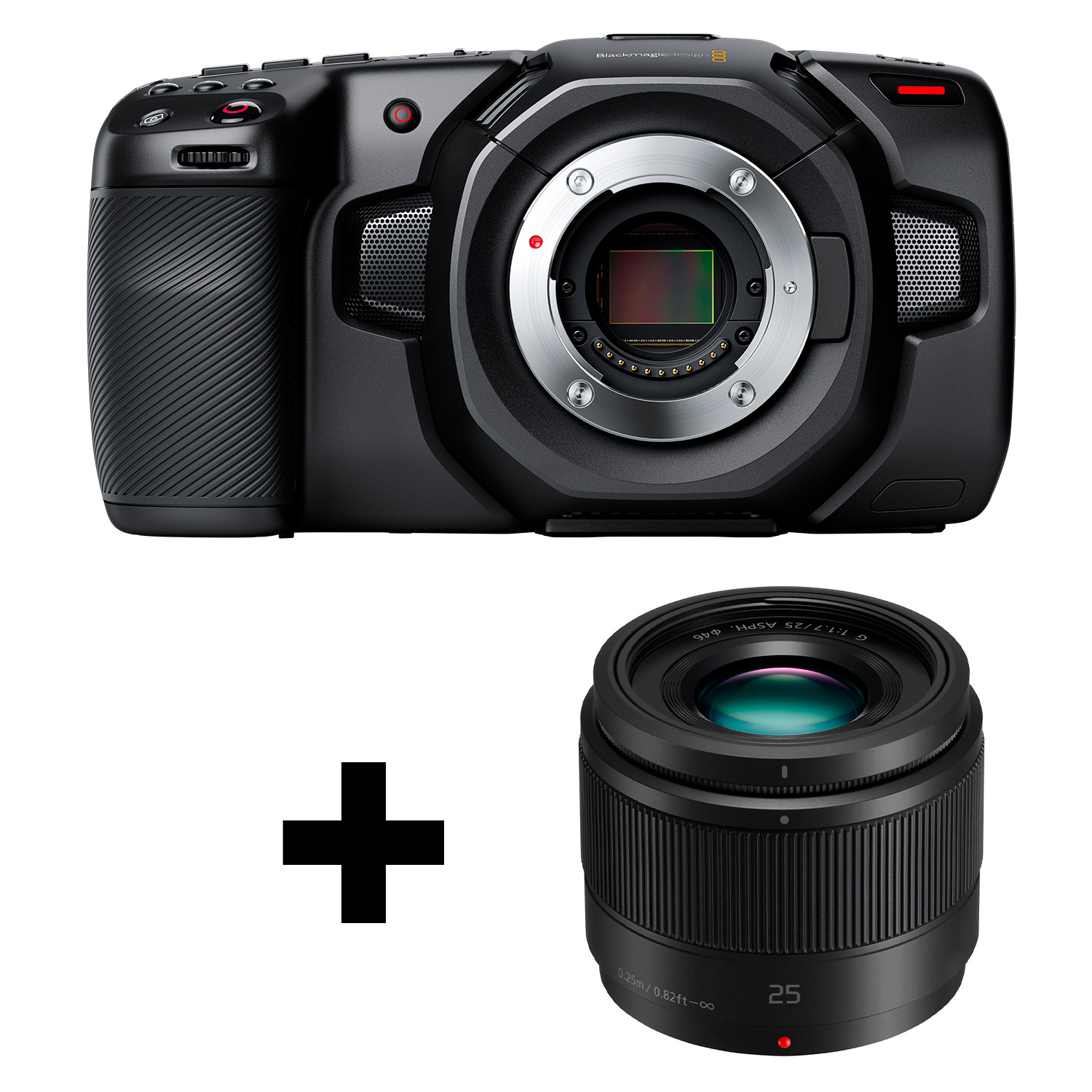syntex-blackmagic-pocket-cinema-camera-4k-h025-bundle-main-01.jpg Blackmagic Design Pocket Cinema Camera 4K + Panasonic Lumix G 25mm / f1.7 Asph. Bundle – Image 1